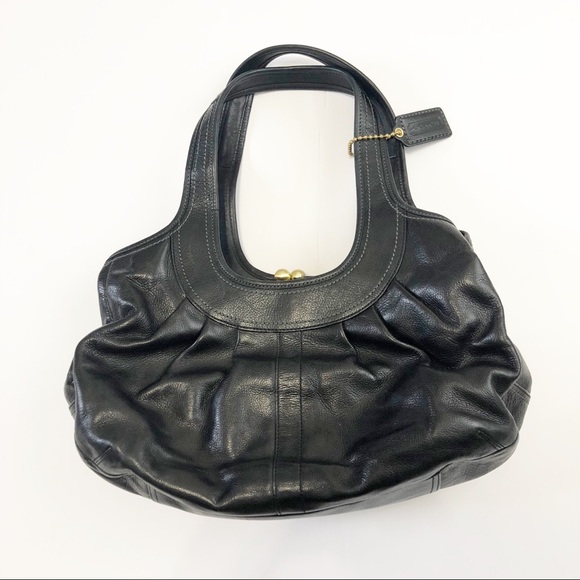 Coach Handbags - Coach Ergo Pleated Leather Black Shoulder Bag